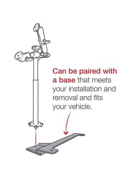 RAM® Tele-PoleT with 12" & 18" Poles and Double Ball Mount