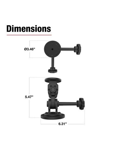 RAM® Dual 90-Degree Pivot Magnetic Mount with Knob