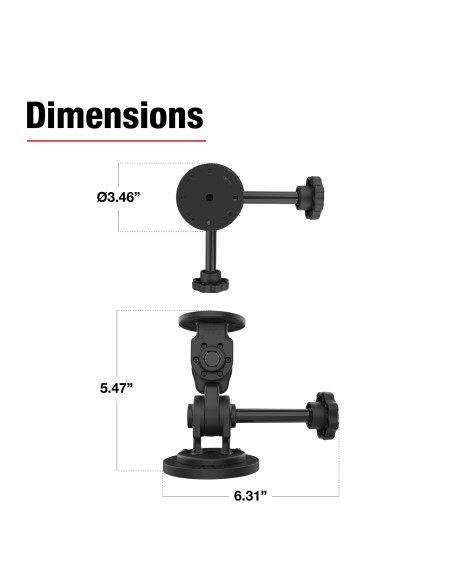 RAM® Dual 90-Degree Pivot Magnetic Mount with Knob