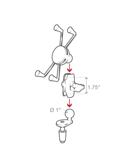 RAM® X-Grip® Large Phone Mount with Motorcycle Fork Stem Base
