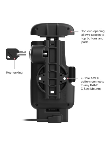 RAM® Locking Form-Fit USB-C Dock for Zebra TC22 & TC27 without Boot