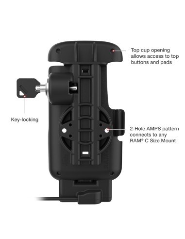 RAM® Locking Form-Fit USB-C Dock for Zebra TC22 & TC27 without Boot