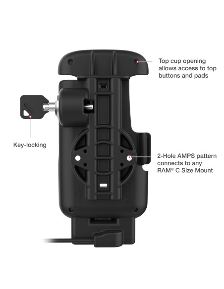 RAM® Locking Form-Fit USB-C Dock for Zebra TC22 & TC27 without Boot