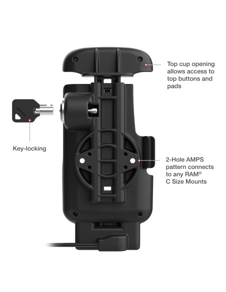 RAM® Locking Form-Fit Powered Dock for Zebra TC22 & TC27 with Boot