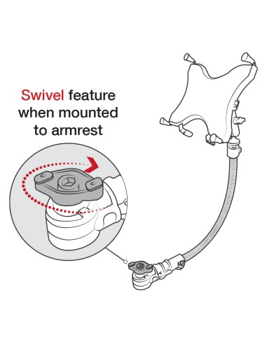 RAM® Tablet Mount for Wheelchairs with Quick Release & Swivel Feature