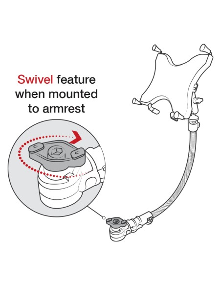 RAM® Tablet Mount for Wheelchairs with Quick Release & Swivel Feature