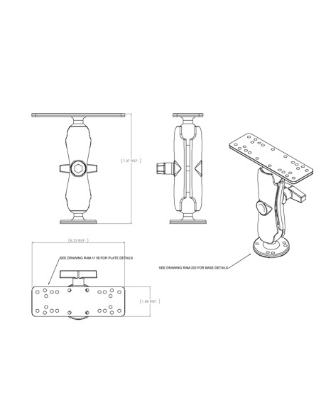 RAM® Drill-Down Marine Electronic Mount