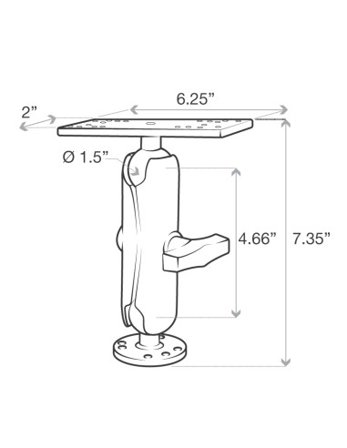 RAM® Drill-Down Marine Electronic Mount
