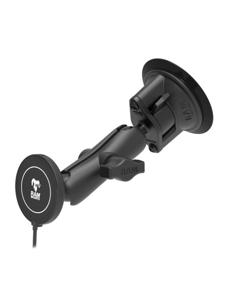 RAM® Twist-LockT Suction Cup Mount with RAM® Qi2 15W Wireless Charger