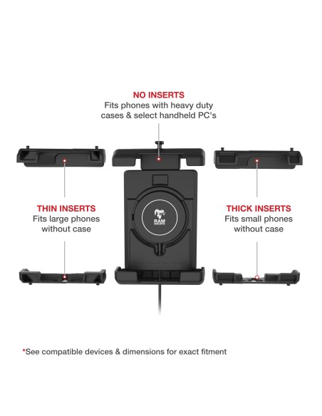 RAM® Quick-GripT Pro XL Suction Cup Mount with Qi2 15W Wireless Charger