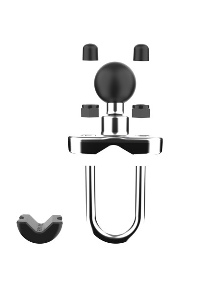 RAM® Chrome Handlebar U-Bolt Base for Rails 0.5" to 1" in Diameter
