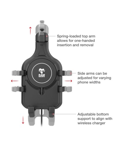 RAM® Quick-GripT Pro with Ball & Qi2 15W Wireless Charger