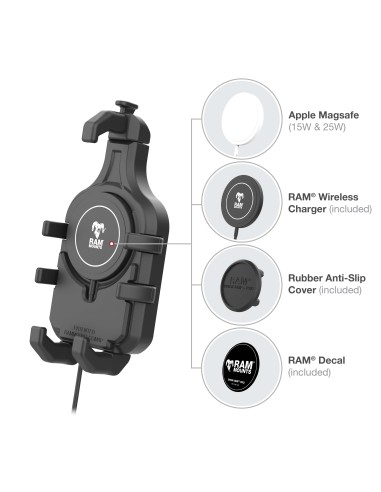 RAM® Quick-GripT Pro with Ball & Qi2 15W Wireless Charger