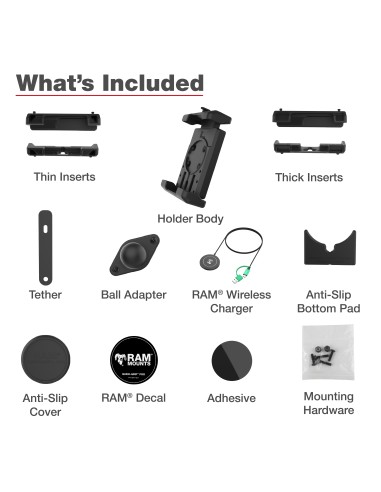 RAM® Quick-GripT Pro XL with Ball & Qi2 15W Wireless Charger