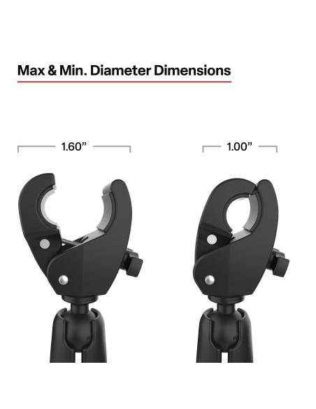 RAM® Trolling Motor Stabilizer with Tough-ClawT 1" - 1.6" Clamp Bases
