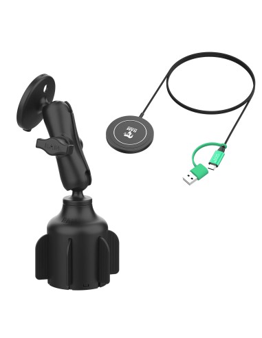 RAM® StubbyT Cup Holder Mount with RAM® Qi2 15W Wireless Charger