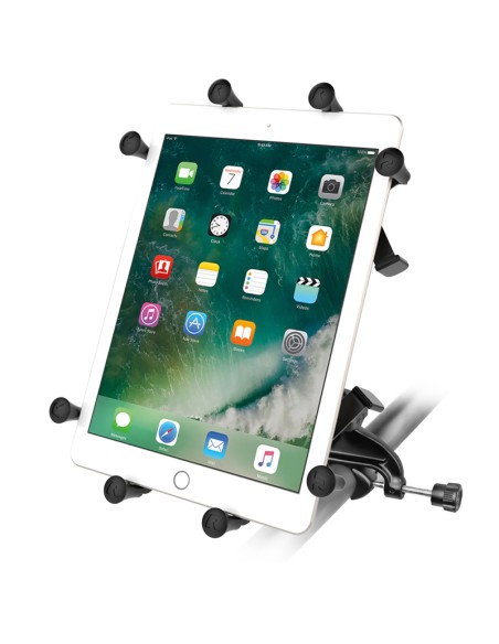 RAM® X-Grip® Mount with Yoke Clamp Base for 9"-11" Tablets