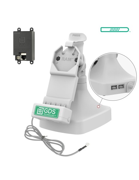 GDS® Uni-ConnT Tilt & Swivel Dock with PoE + Data - Gray GDS® Uni-ConnT Tilt & Swivel Dock with PoE + Data - Gray