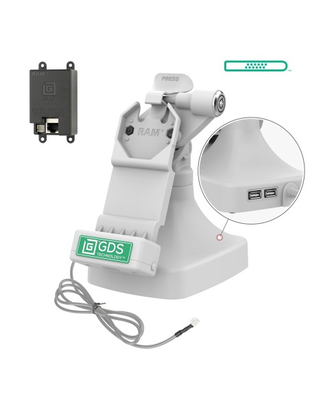 GDS® Uni-ConnT Locking Tilt & Swivel Dock with PoE + Data - Gray GDS® Uni-ConnT Locking Tilt & Swivel Dock with PoE + Data - Gray