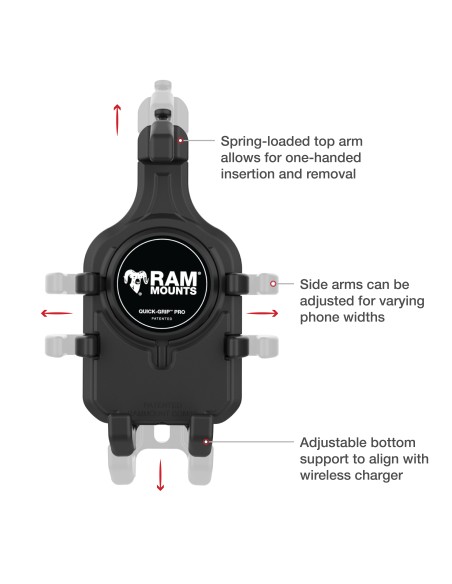 RAM® Quick-GripT Pro Phone Holder with Ball & Vibration Damper