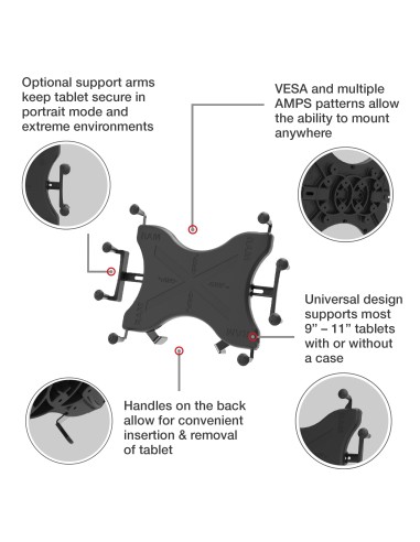 RAM® X-Grip® 12"-13" Tablet Mount for '07-21 Toyota Tundra + More