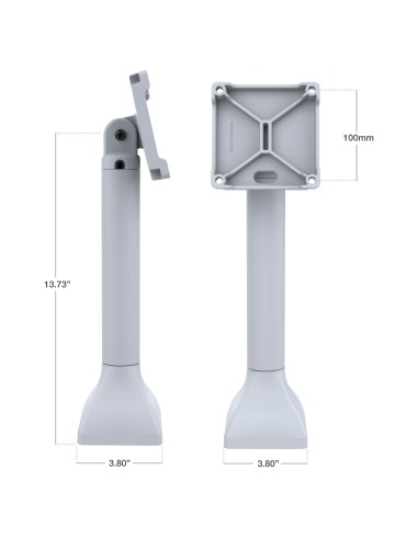 RAM® 14" Pedestal Mount with 100mm & 75mm VESA & Cable Routing - Gray