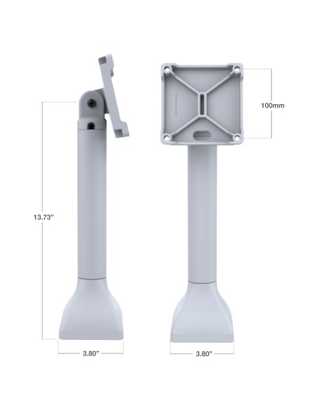 RAM® 14" Pedestal Mount with 100mm & 75mm VESA & Cable Routing - Gray