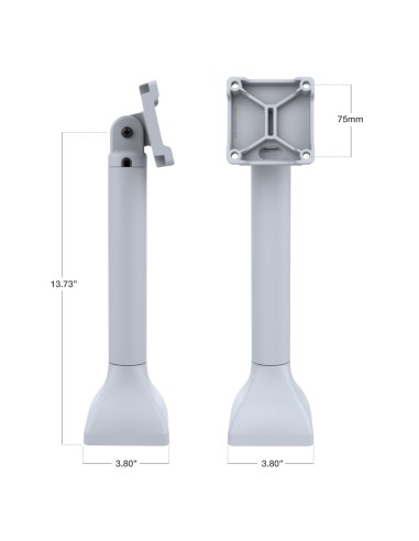 RAM® 14" Pedestal Mount with 75mm VESA & Cable Routing - Gray