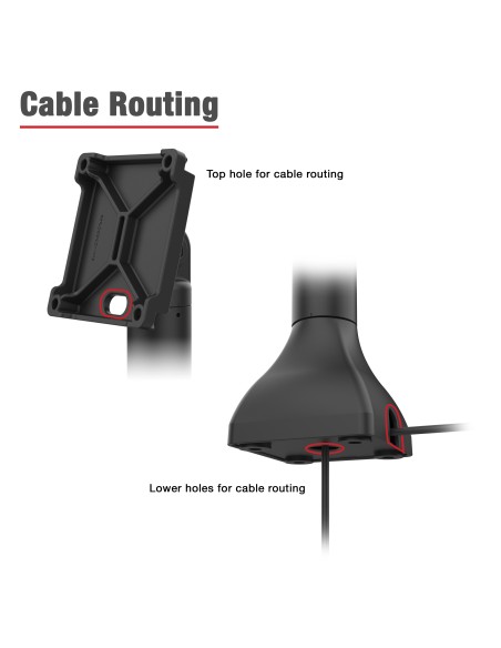 RAM® 7" Pedestal Mount with 100mm & 75mm VESA & Cable Routing