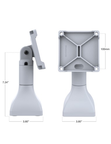 RAM® 7" Pedestal Mount with 100mm & 75mm VESA & Cable Routing - Gray