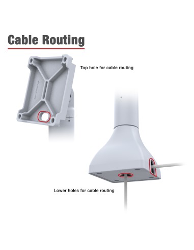 RAM® 7" Pedestal Mount with 100mm & 75mm VESA & Cable Routing - Gray