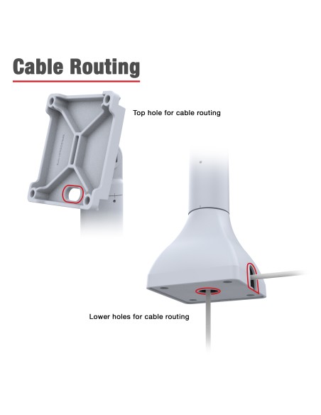 RAM® 7" Pedestal Mount with 100mm & 75mm VESA & Cable Routing - Gray