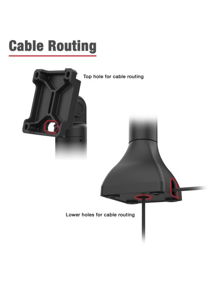 RAM® 7" Pedestal Mount with 75mm VESA & Cable Routing