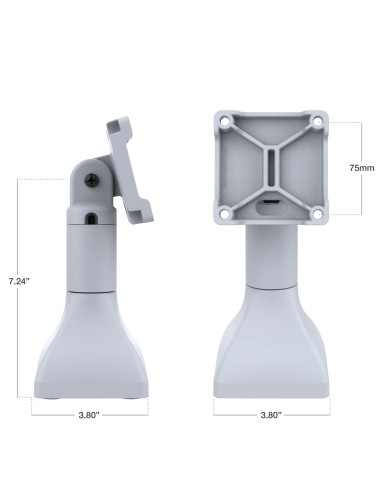 RAM® 7" Pedestal Mount with 75mm VESA & Cable Routing - Gray