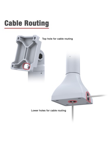 RAM® 7" Pedestal Mount with 75mm VESA & Cable Routing - Gray