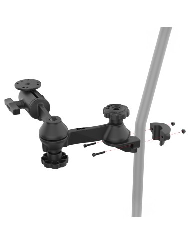 RAM® 90-Degree Dual Swing Arm Mount with Ball for Tough-BarT
