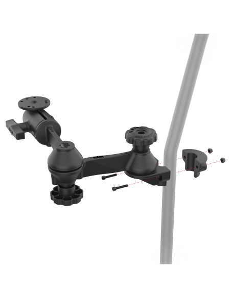 RAM® 90-Degree Dual Swing Arm Mount with Ball for Tough-BarT