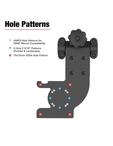 RAM® Friction Hinge Mount with AMPS & VESA Bracket for Tough-BarT