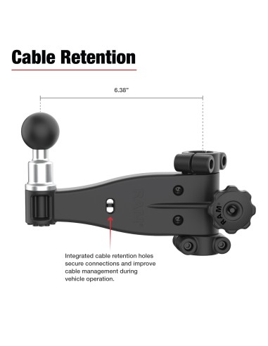 RAM® Friction Hinge Arm with Pin-LockT Ball for Tough-BarT