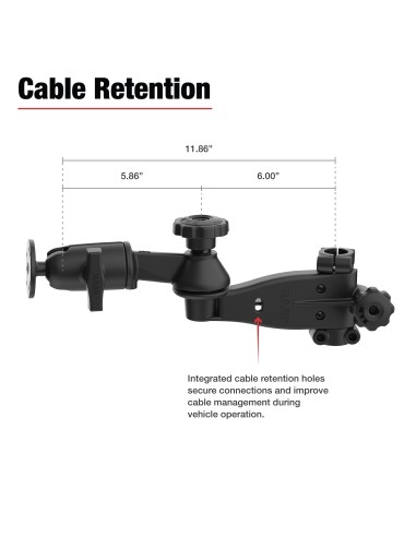 RAM® Friction Hinge 6" Arm & 6" Swing Arm with Ball for Tough-BarT