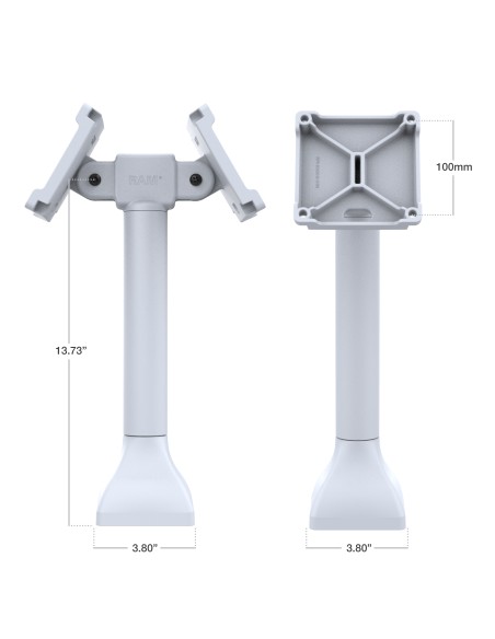 RAM® 14" Pedestal Mount with Dual 100mm VESA Adapters - Gray