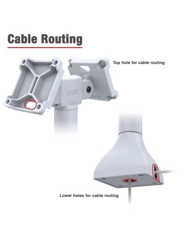 RAM® 14" Pedestal Mount with Dual 75mm VESA Adapters - Gray