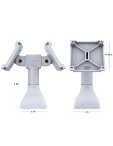 RAM® 7" Pedestal Mount with Dual 100mm VESA Adapters - Gray
