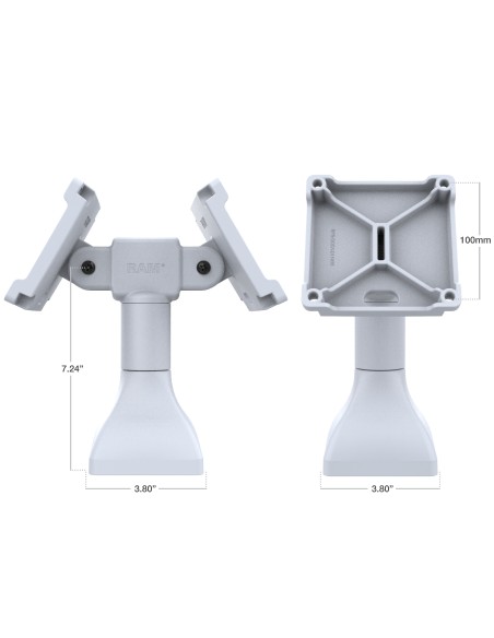 RAM® 7" Pedestal Mount with Dual 100mm VESA Adapters - Gray