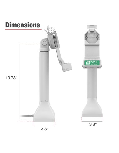 GDS® Uni-ConnT 14" Locking Pedestal Dock with USB-C - Gray