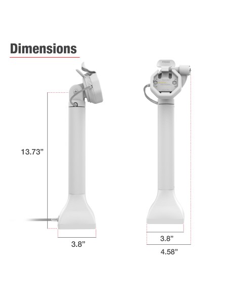 GDS® Uni-ConnT Powered 14" Locking Pedestal Dock with USB-C - Gray