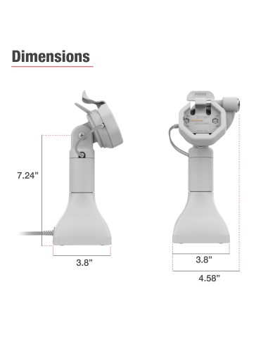 GDS® Uni-ConnT Powered 7" Locking Pedestal Dock with PoE - Gray