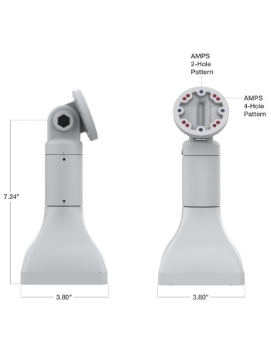 RAM® 7" Pedestal Mount with AMPS Pattern - Gray