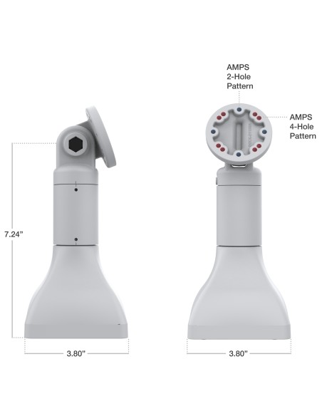 RAM® 7" Pedestal Mount with AMPS Pattern & C-Clamp Base - Gray