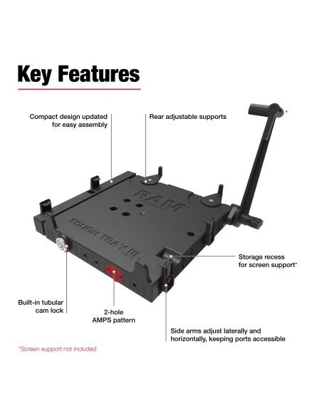 RAM® Tough-TrayT III Spring Loaded Laptop Tray